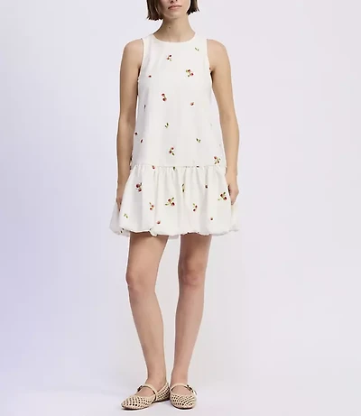 En Saison Strawberry Kiss Bubble Hem Mini Dress