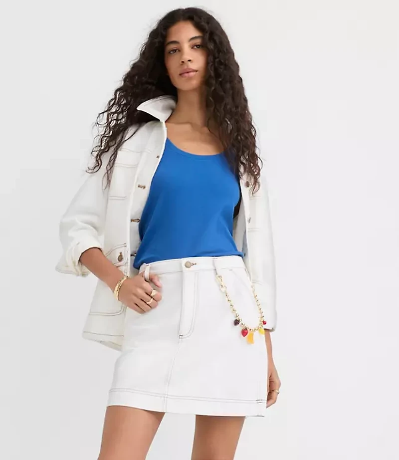 Petite Stitched Mini Pocket Skirt