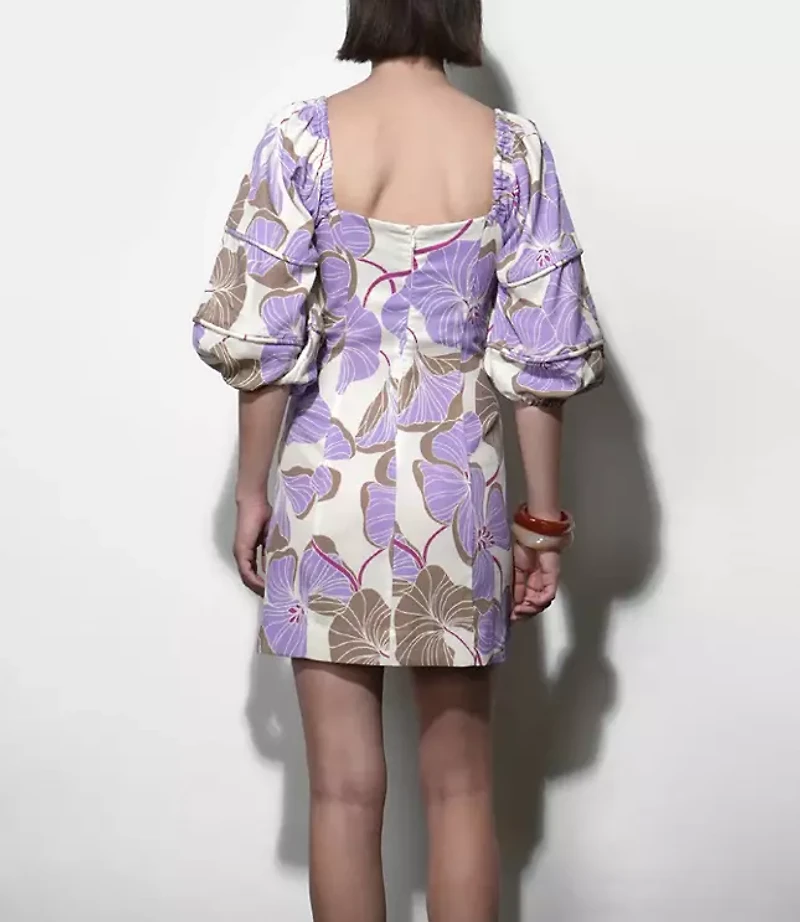 Greylin Emery Bubble Sleeve Piped Mini Dress