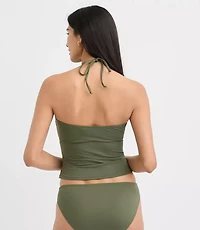 LOFT Beach Beaded Ruched Halter Tankini Top