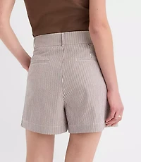 Pleated Shorts Striped Seersucker