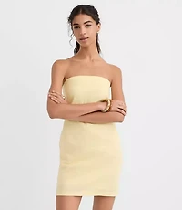 LOFT Beach Linen Cotton Strapless Mini Dress