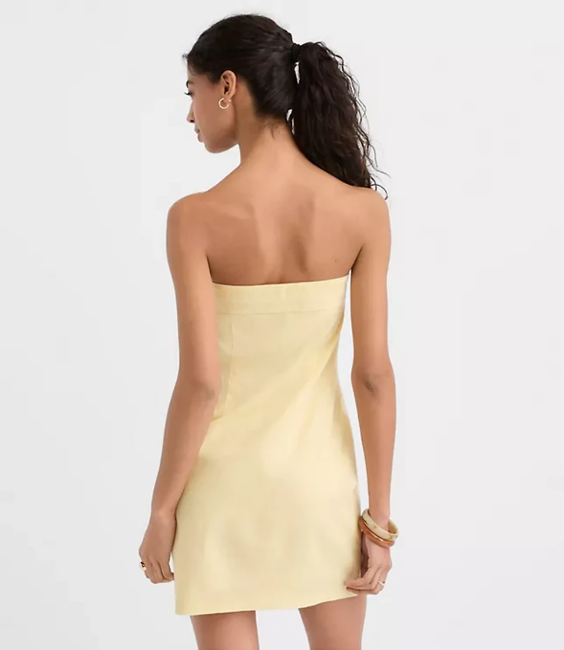 LOFT Beach Linen Cotton Strapless Mini Dress
