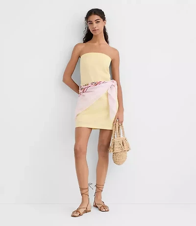 LOFT Beach Linen Cotton Strapless Mini Dress