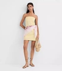 LOFT Beach Linen Cotton Strapless Mini Dress