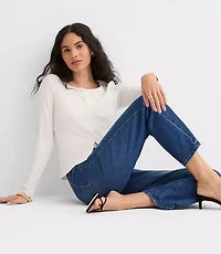 Petite Ruffle Ribbed Cardigan