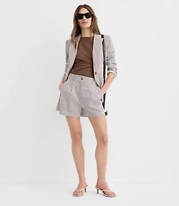 Petite Pleated Shorts Striped Seersucker