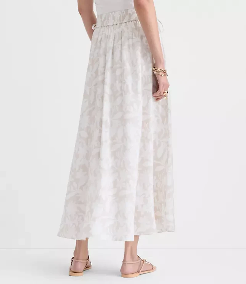 Petite Hibiscus Side Tie Maxi Skirt
