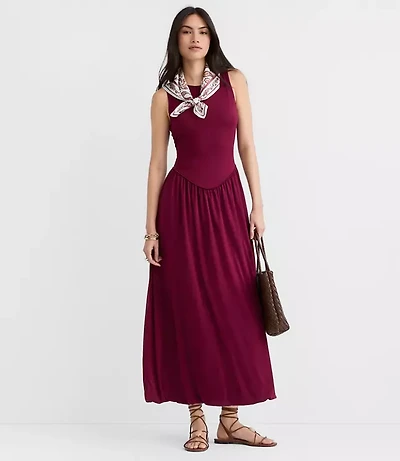 Petite Drop Waist Bubble Midi Dress