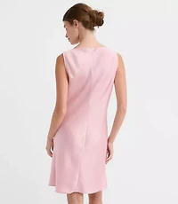 Petite Satin Cowl Neck Bias Mini Dress