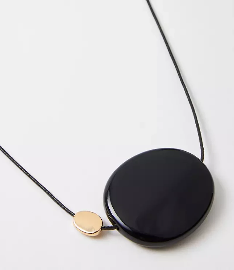 Oval Cord Pendant Necklace