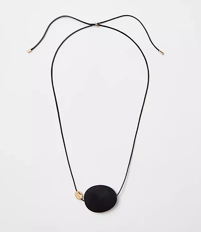 Oval Cord Pendant Necklace