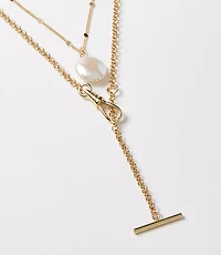 Pearlized Bar Layered Necklace Set