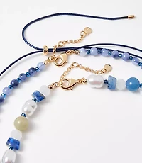 Pearlized Fish Layered Necklace Set