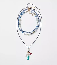 Pearlized Fish Layered Necklace Set