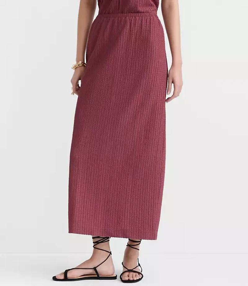 Petite Textured Column Midi Skirt