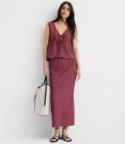 Petite Textured Column Midi Skirt