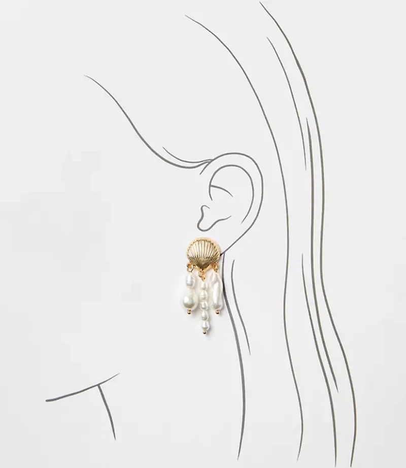 Seashell Pearlized Drop Earrings