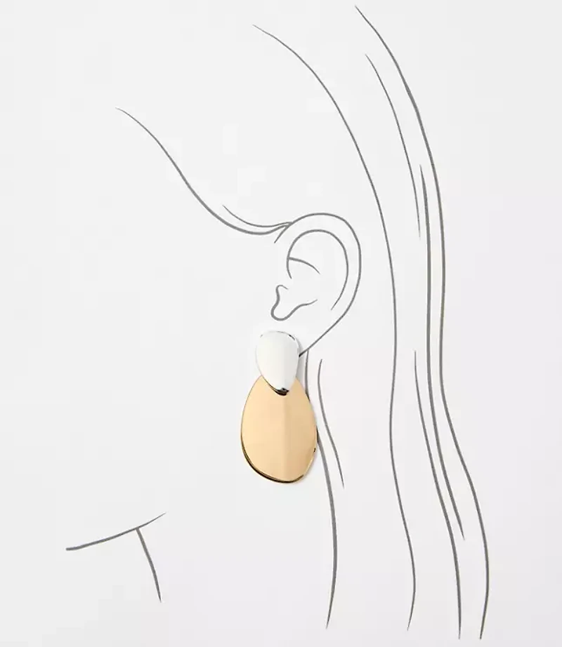 LOFT Versa Mixed Metal Statement Drop Earrings