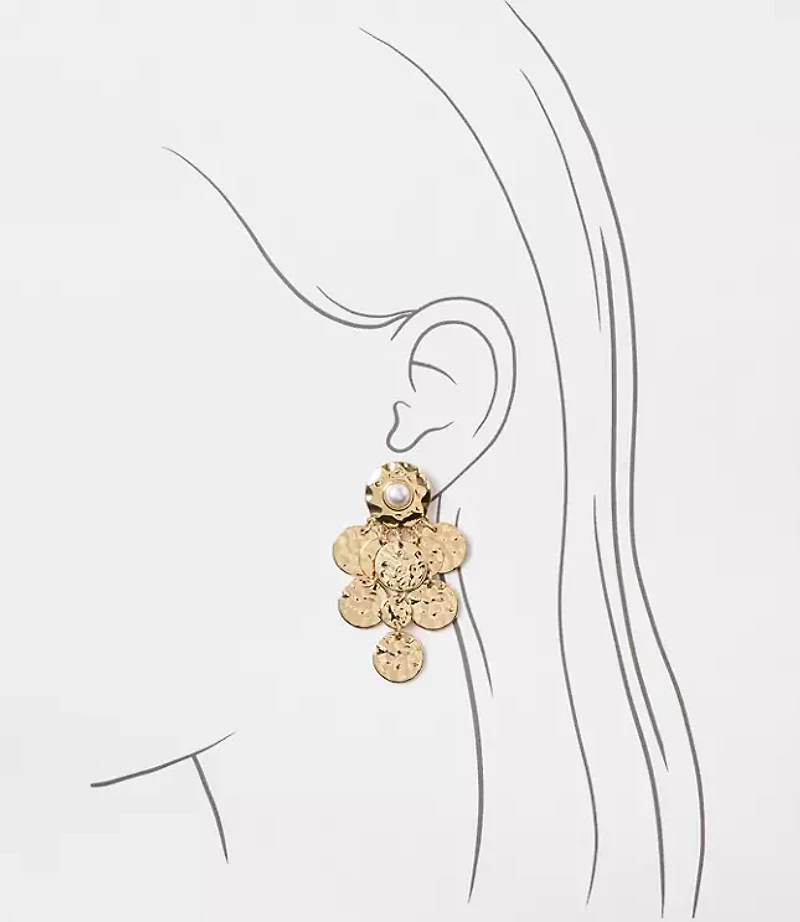 Pearlized Hammered Drop Earrings