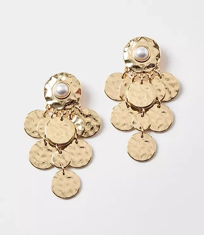 Pearlized Hammered Drop Earrings