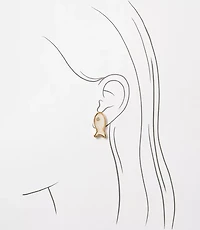 Mother Of Pearl Fish Stud Earrings