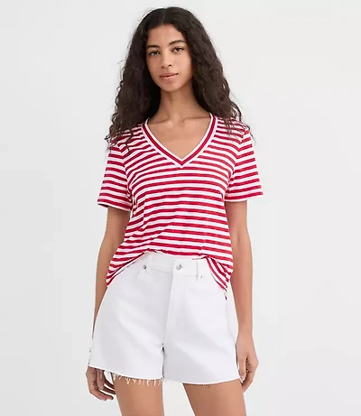 Striped Everyday V-Neck Tee