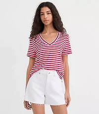Striped Everyday V-Neck Tee