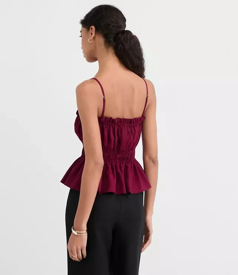 Ruffle Smocked Waist Cami