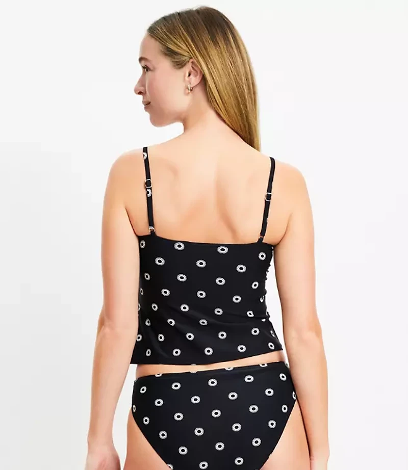 LOFT Beach Dotted Zig Zag Stitch Tankini Top