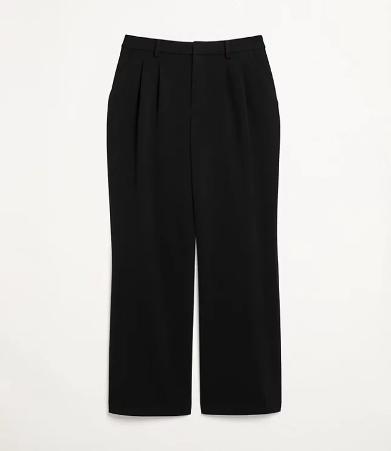 Petite Curvy LOFT Versa Seasonless Stretch Double Pleat Wide Leg Pants
