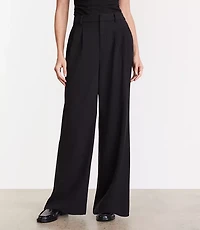 Petite Curvy LOFT Versa Seasonless Stretch Double Pleat Wide Leg Pants