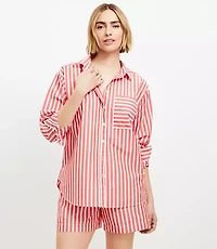 Striped Poplin Everyday Oversized Pocket Shirt