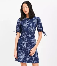 Petite Palm Cutout Back Tie Cuff Mini Dress