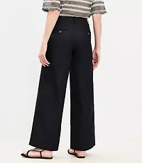 Petite Pintucked Wide Leg Pants