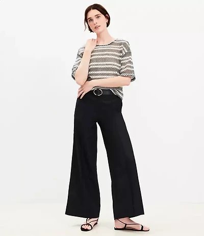 Petite Pintucked Wide Leg Pants