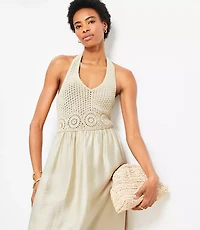 Crochet Halter Midi Dress