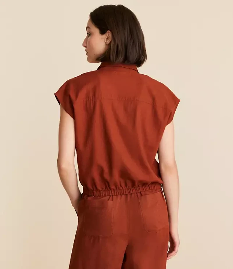 Lou & Grey Linen Cotton Polo Top