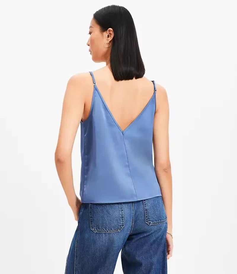 Petite Satin Double V Cami