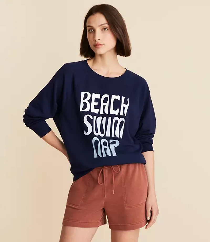 Lou & Grey Beach Swim Nap Cozy Cotton Sweatshirt