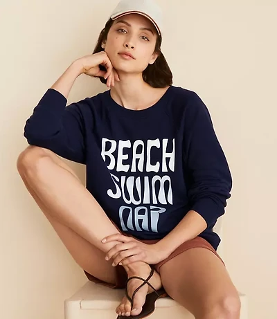 Lou & Grey Beach Swim Nap Cozy Cotton Sweatshirt