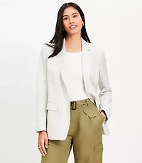 Petite Oversized Linen Blend Modern Blazer