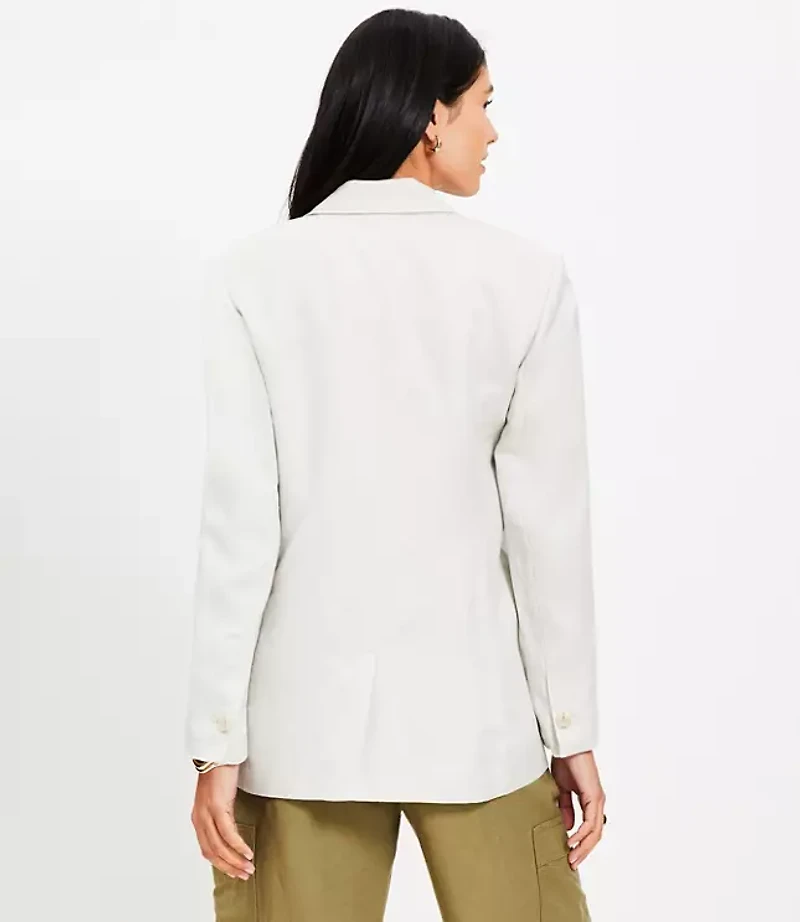 Petite Oversized Linen Blend Modern Blazer