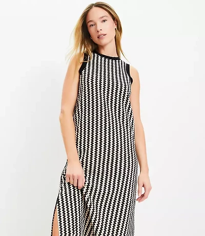 LOFT Beach Zig Zag Crochet Midi Dress
