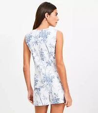 Petite Palm Cotton Linen Double Breasted Vest