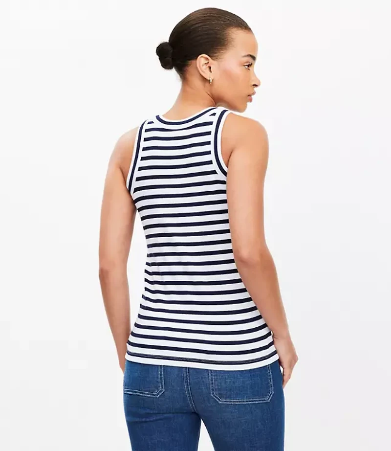 Petite Stripe Perfect Ribbed Tank Top