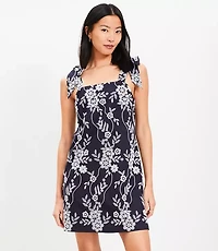 Petite Floral Eyelet Tie Strap Mini Dress