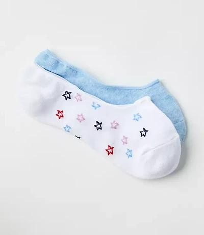 Star & Heathered No Show Sock Set