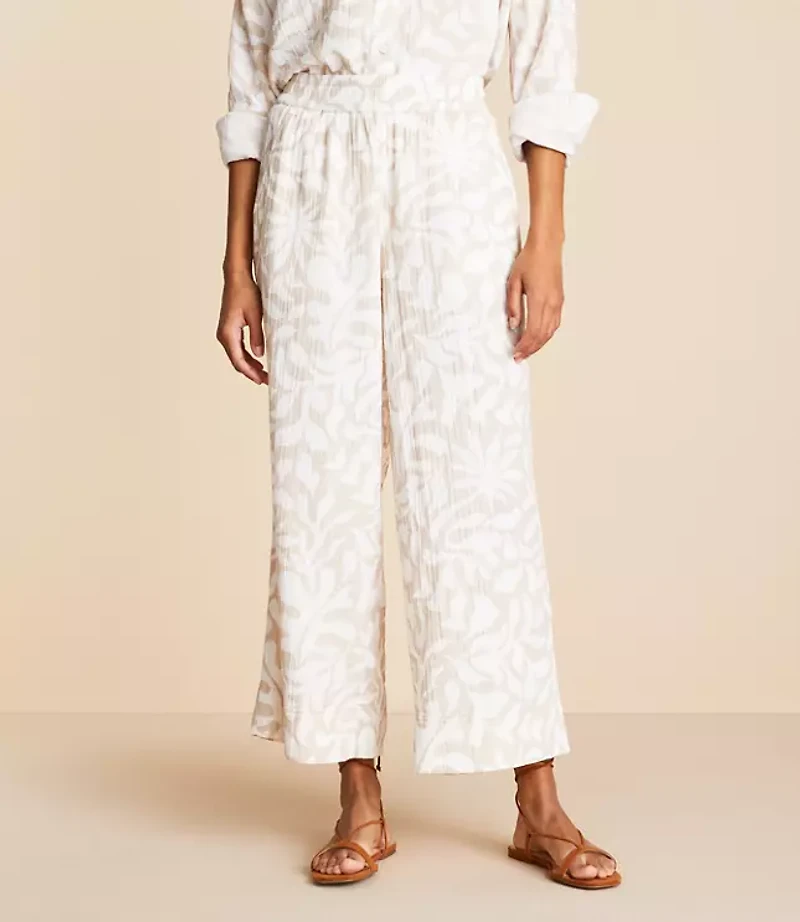 Lou & Grey Jungle Gauze Wide Leg Crop Pants