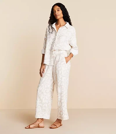 Lou & Grey Jungle Gauze Wide Leg Crop Pants